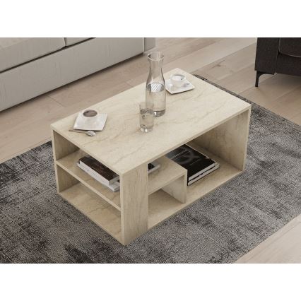 Couchtisch JELIO Marmor-Dekor Beige