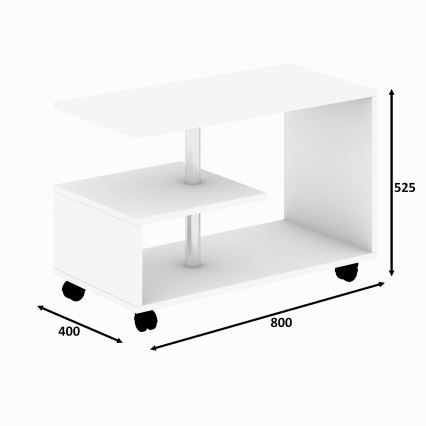 Couchtisch KARANFIL 52,5x80 cm weiß