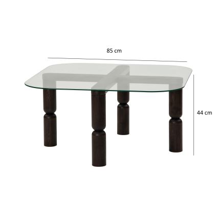 Couchtisch KEI 40x80 cm braun/klar