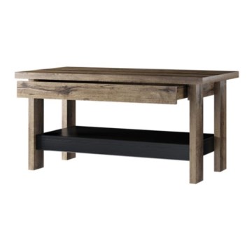 Couchtisch LANDU 50x100 cm Kloster-Eiche/Schwarz