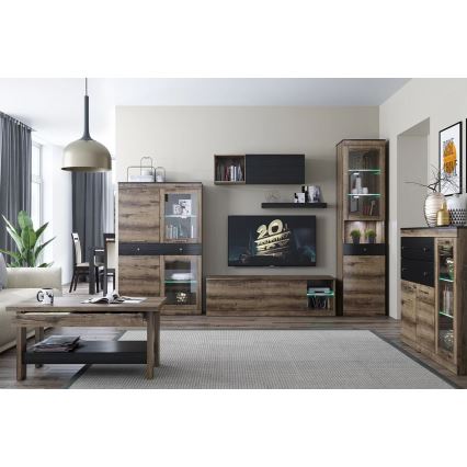 Couchtisch LANDU 50x100 cm Kloster-Eiche/Schwarz