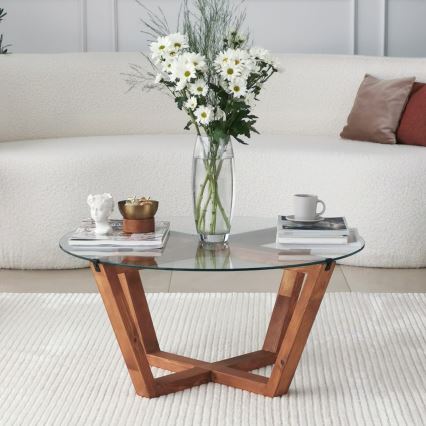 Couchtisch LOTUS 35x75 cm braun/klar