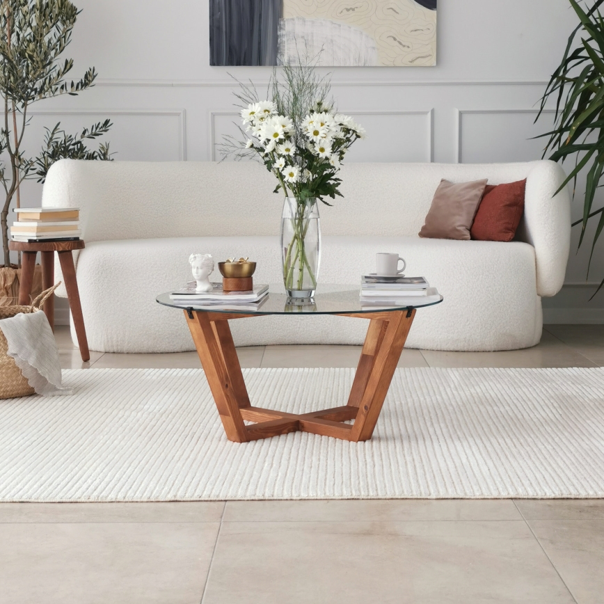 Couchtisch LOTUS 35x75 cm braun/klar