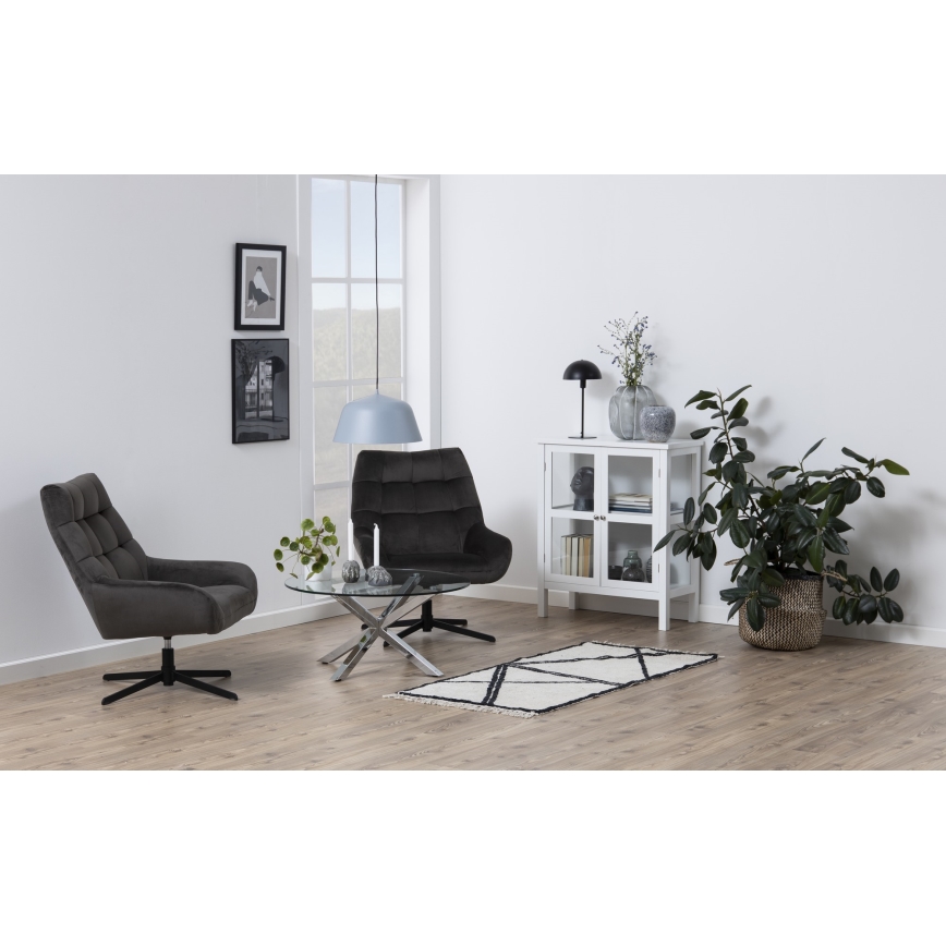 Couchtisch LUCA 82 cm, klar/silber