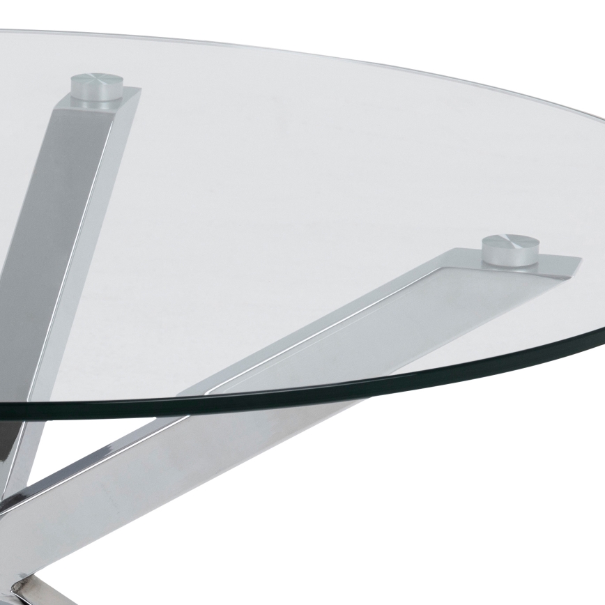 Couchtisch LUCA 82 cm, klar/silber