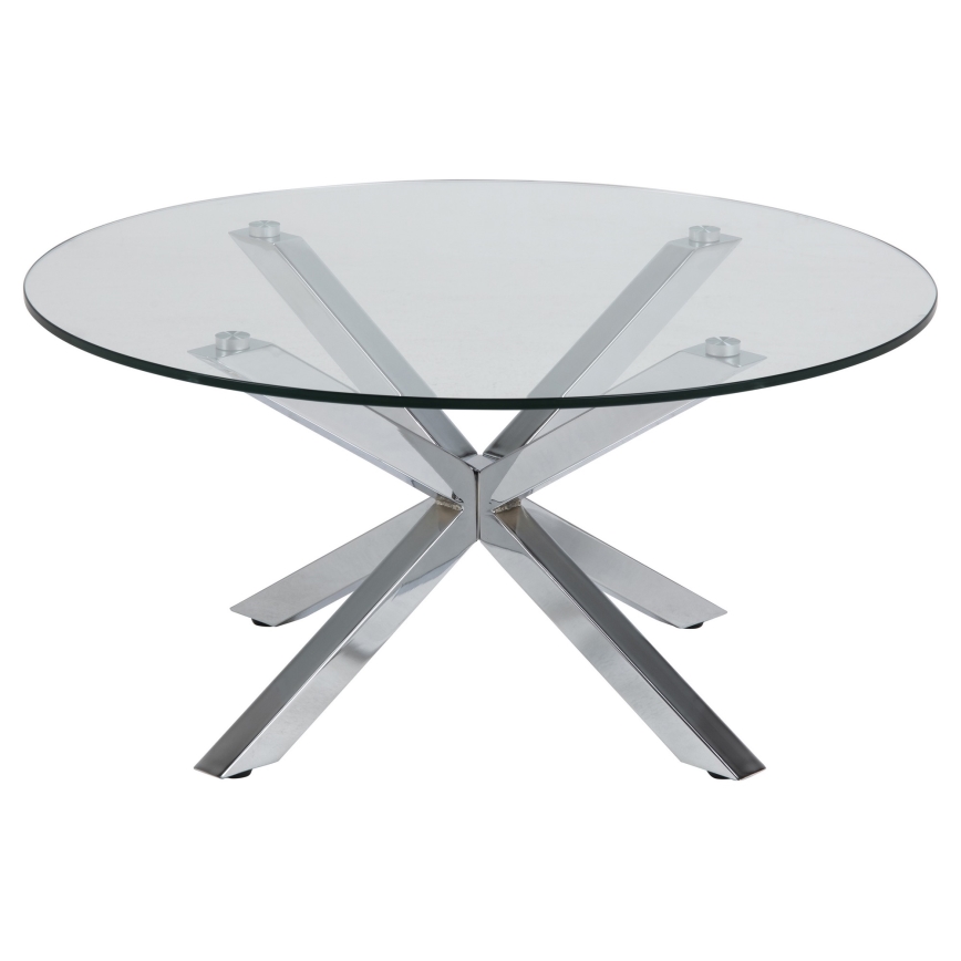 Couchtisch LUCA 82 cm, klar/silber