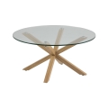 Couchtisch LUCA 82 cm, Klarglas/Eiche