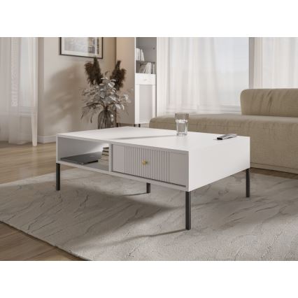 Couchtisch LUE 104x68 cm weiß/schwarz