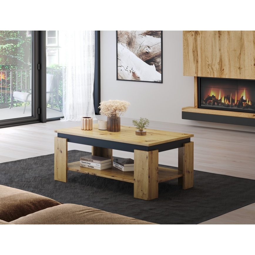 Couchtisch LUNO Artisan-Eiche/schwarz