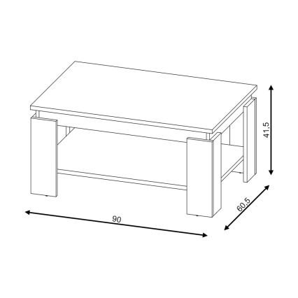 Couchtisch LUNO Eiche Artisan/Schwarz