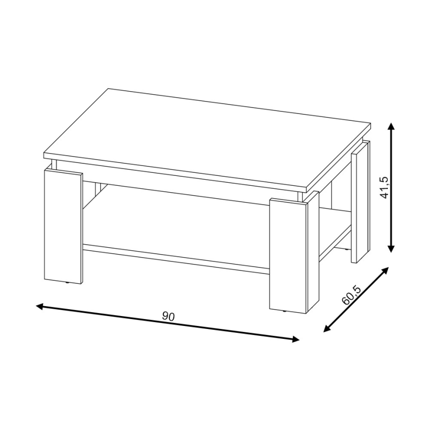 Couchtisch LUNO grau Beton/Anthrazit