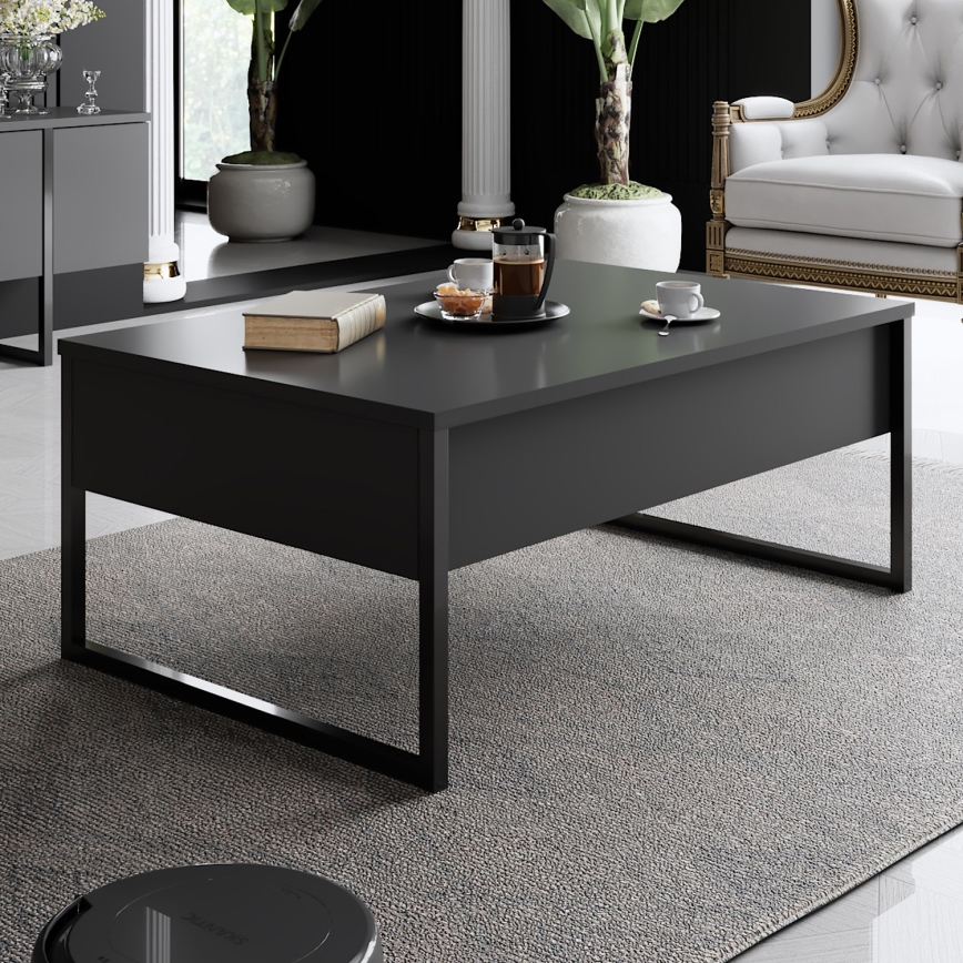 Couchtisch LUXE 40x90 cm anthrazit/schwarz