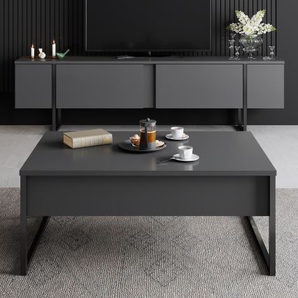 Couchtisch LUXE 40x90 cm anthrazit/schwarz