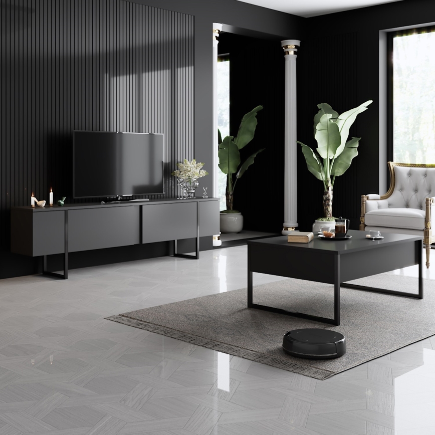 Couchtisch LUXE 40x90 cm anthrazit/schwarz
