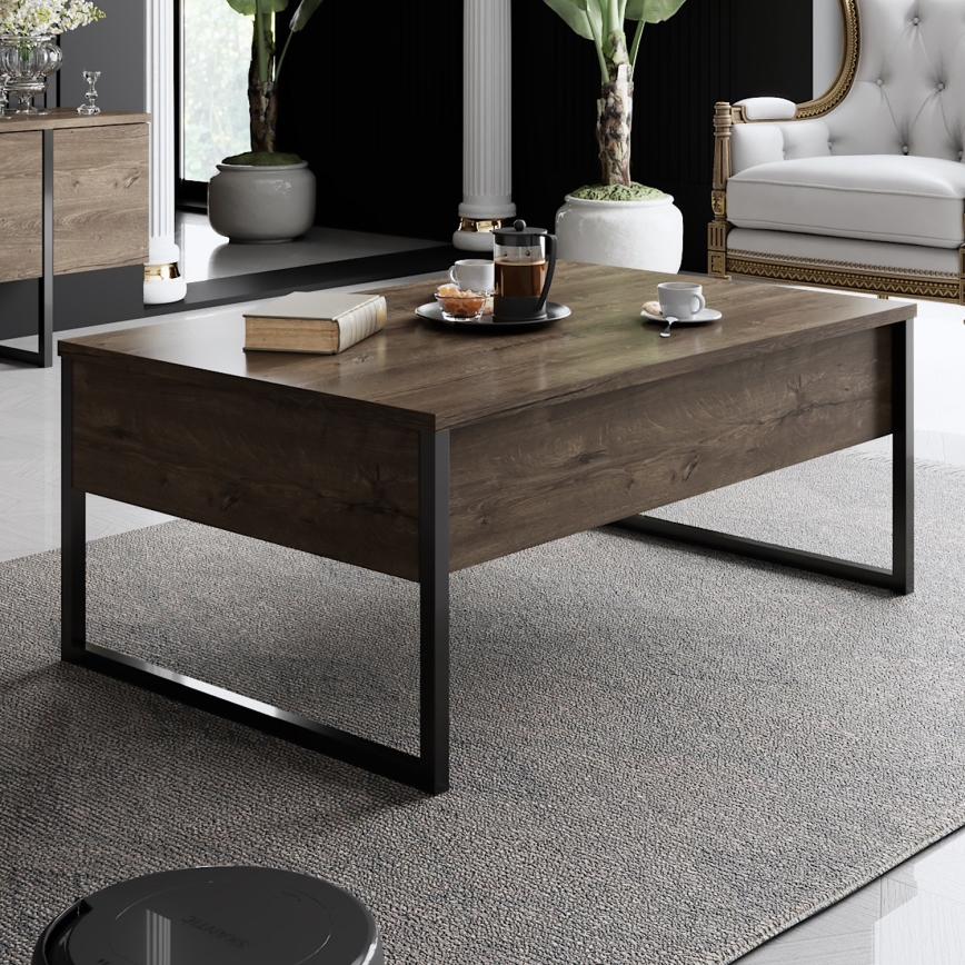 Couchtisch LUXE 40x90 cm Walnuss/schwarz