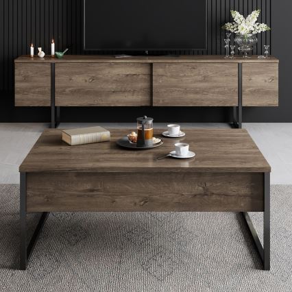 Couchtisch LUXE 40x90 cm Walnuss/schwarz