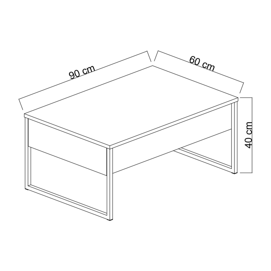 Couchtisch LUXE 40x90 cm Walnuss/schwarz