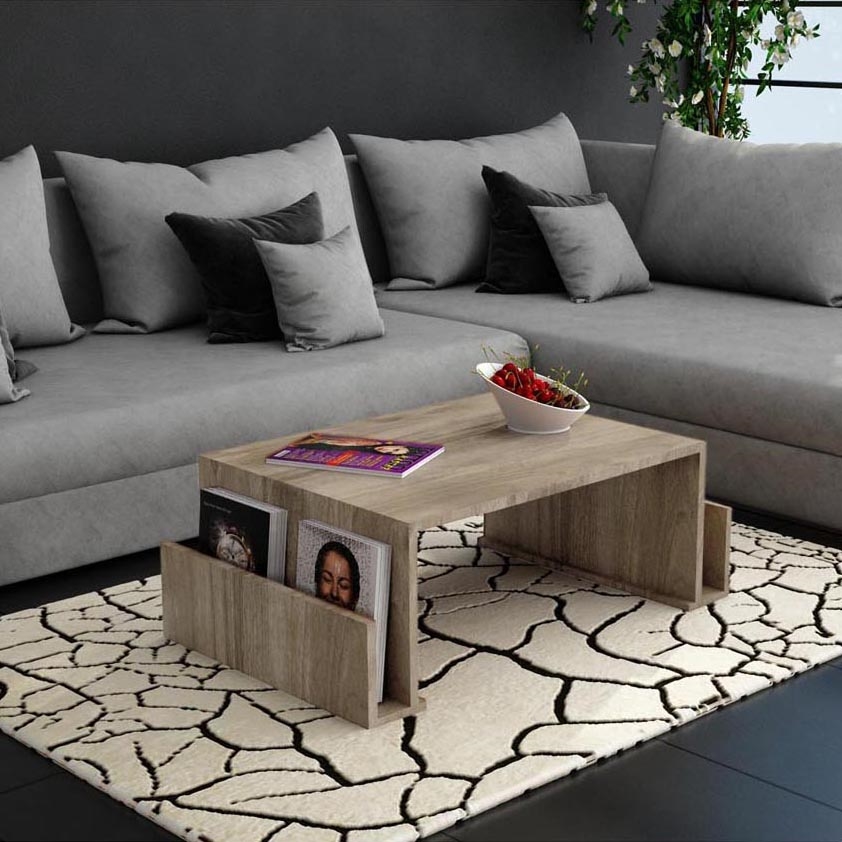 Couchtisch MAGAZIN 37x95 cm braun