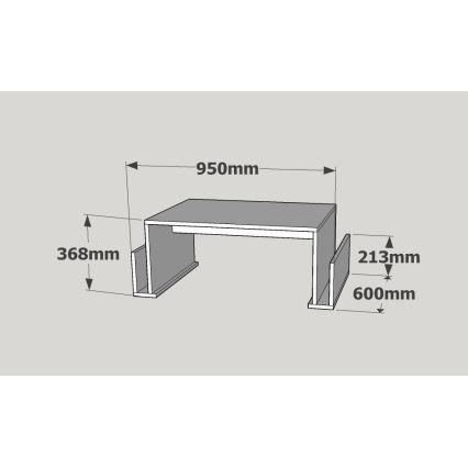 Couchtisch MAGAZIN 37x95 cm braun
