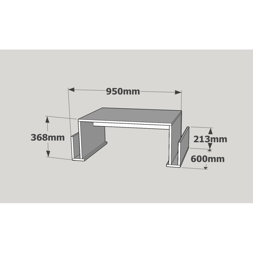 Couchtisch MAGAZIN 37x95 cm braun
