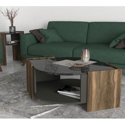 Couchtisch MARBEL 40x75 cm braun/schwarz