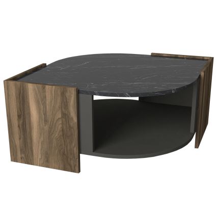 Couchtisch MARBEL 40x75 cm braun/schwarz