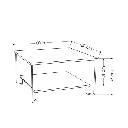 Couchtisch MARBO 45x80 cm grau