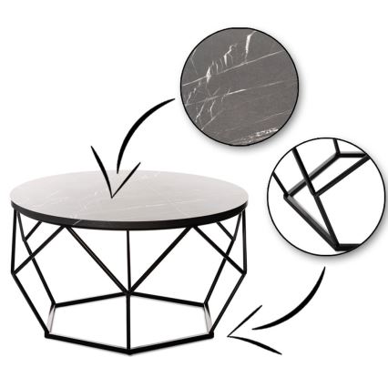 Couchtisch MARMUR 40x70 cm schwarz