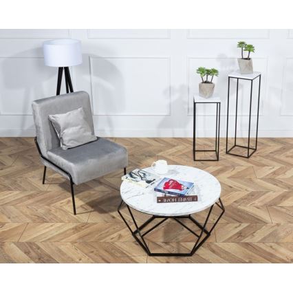 Couchtisch MARMUR 40x70 cm schwarz/weiß