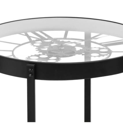 Couchtisch mit Uhr MECA 51x49 cm