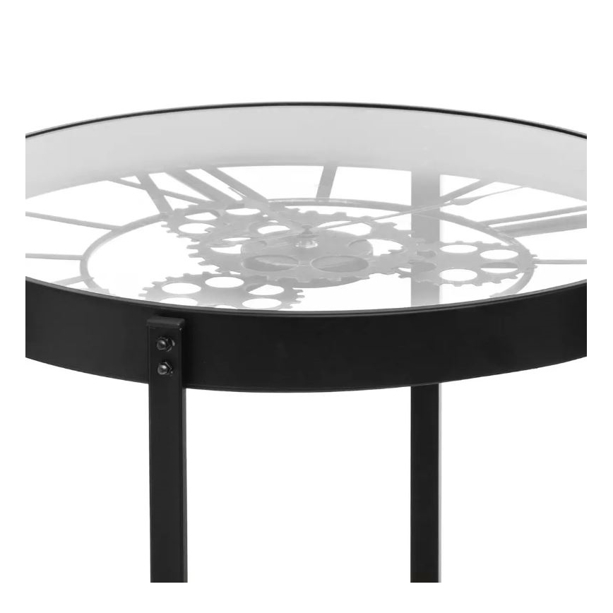 Couchtisch mit Uhr MECA 51x49 cm