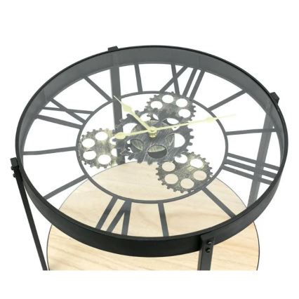 Couchtisch mit Uhr MECA 51x49 cm