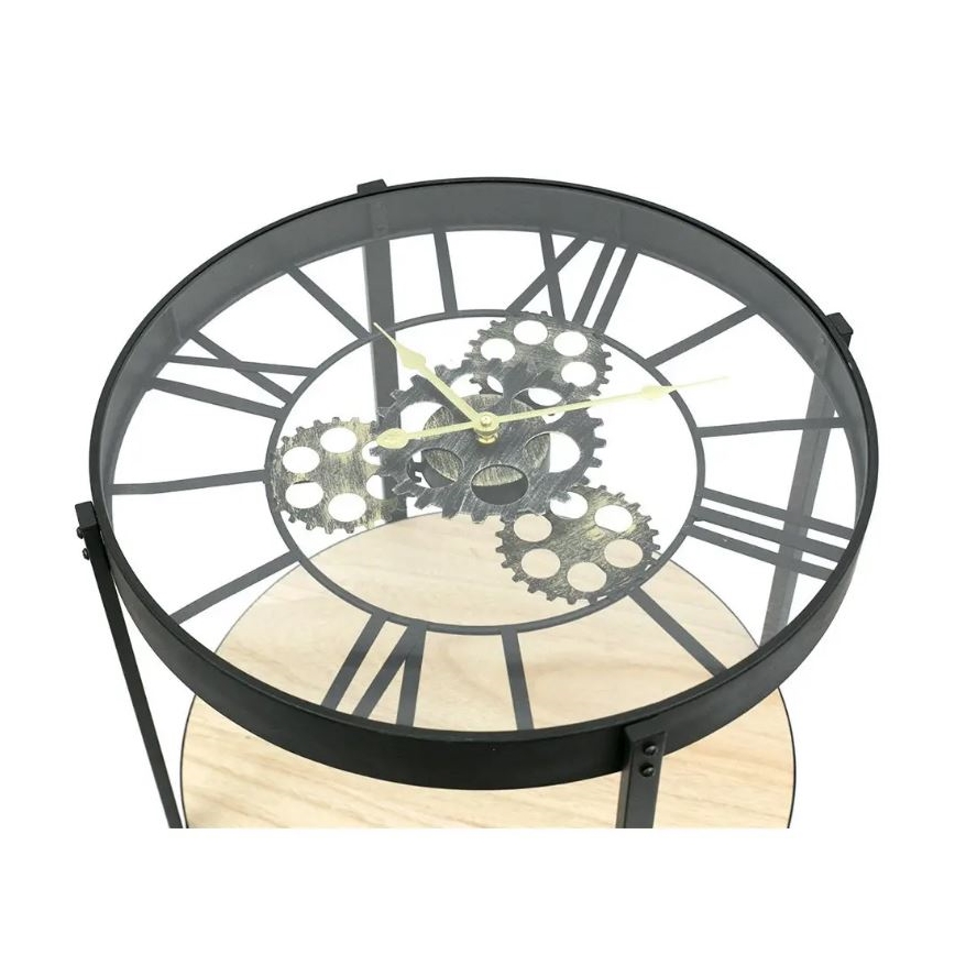 Couchtisch mit Uhr MECA 51x49 cm