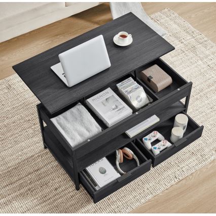 Couchtisch mit Hebefunktion NYRO, schwarz