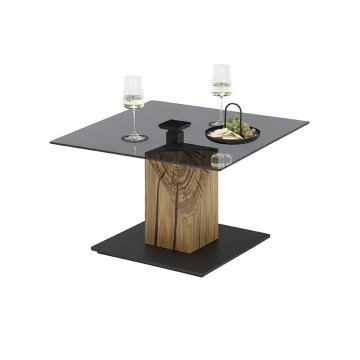 Couchtisch mit Hebefunktion VENTO rauchfarben/Eiche/Schwarz