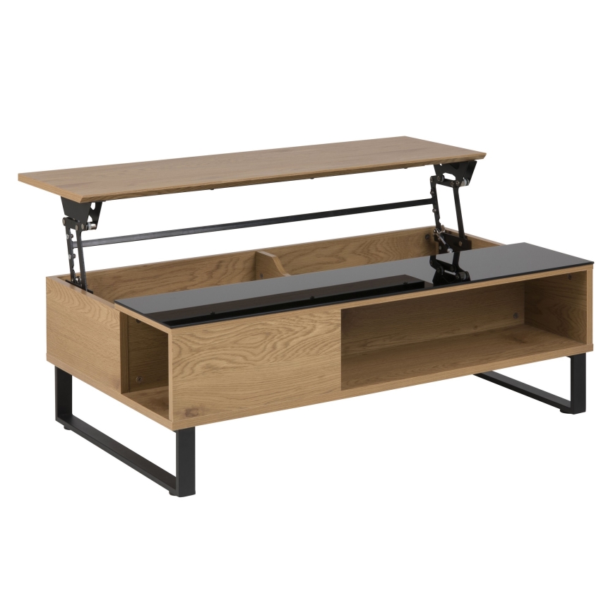 Couchtisch mit Lift-Funktion ENZO 110x60 cm schwarz/Eiche