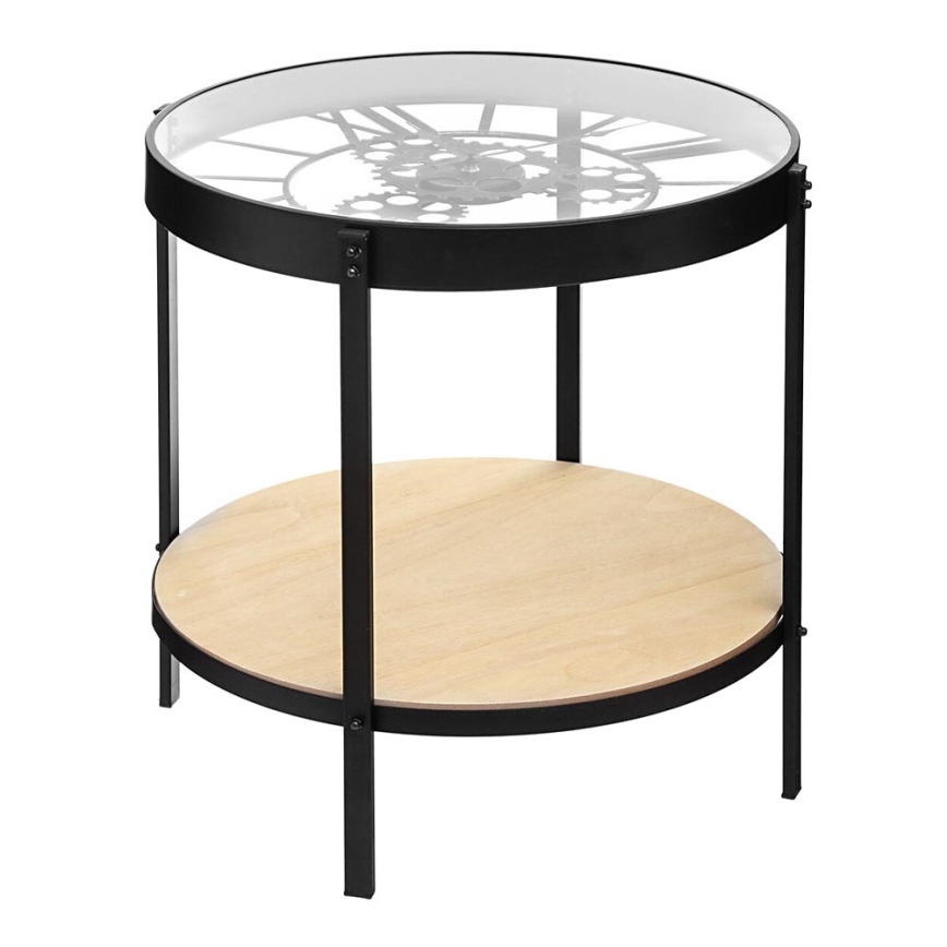 Couchtisch mit Uhr MECA 51x49 cm