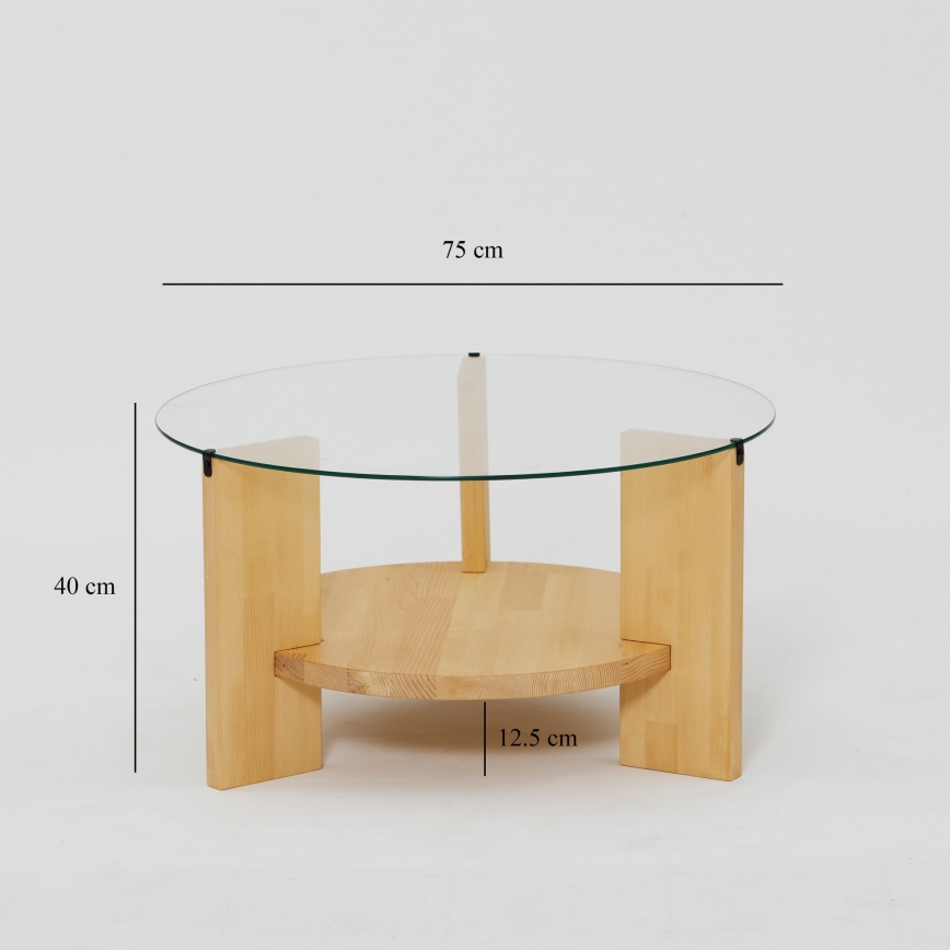 Couchtisch MONDO 40x75 cm Kiefer/klar