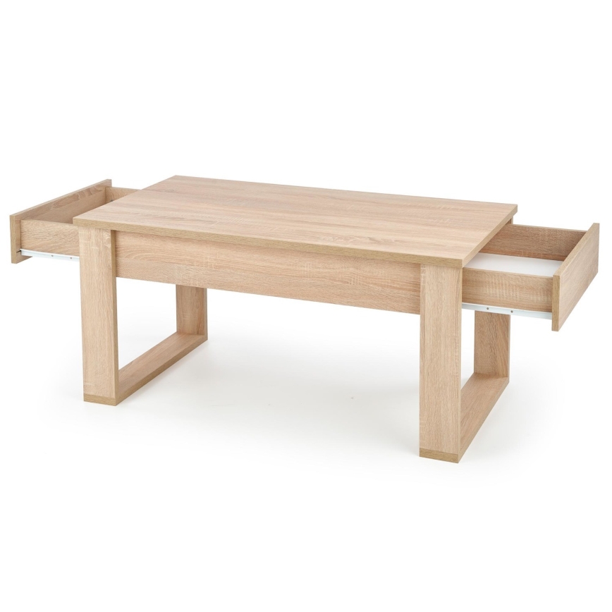 Couchtisch mit Schubladen NEA 52x110 cm beige / Eiche Sonoma