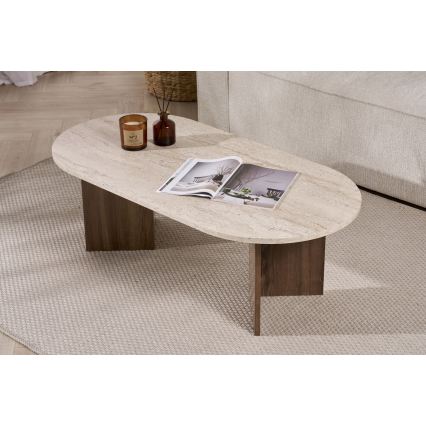 Couchtisch NEL 119x60 cm beige/Nussbaum