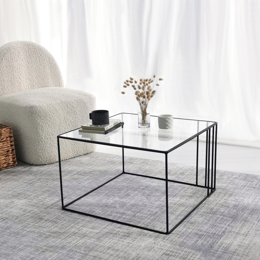 Couchtisch OUTLINE 36x55 cm schwarz/klar