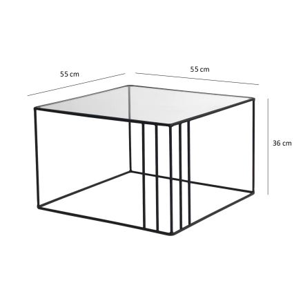 Couchtisch OUTLINE 36x55 cm schwarz/klar