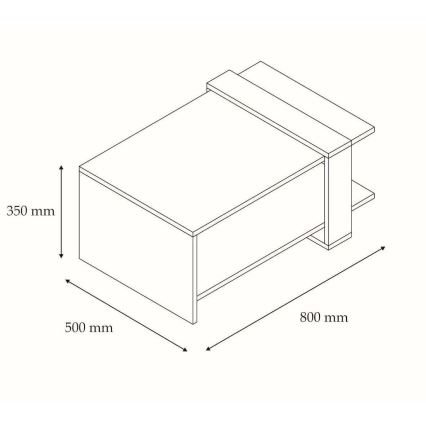 Couchtisch OVA 35x80 cm braun/anthrazit