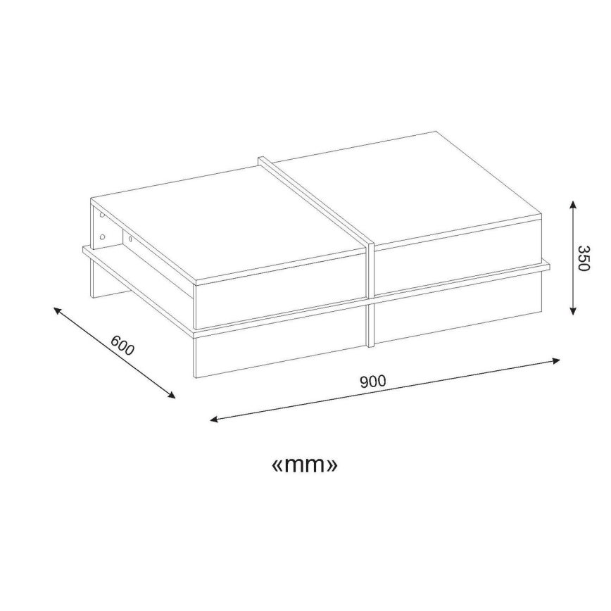 Couchtisch PLUS 35x90 cm braun/weiß