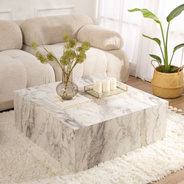 Couchtisch PRIZMA 35x90 cm mit Marmordekor