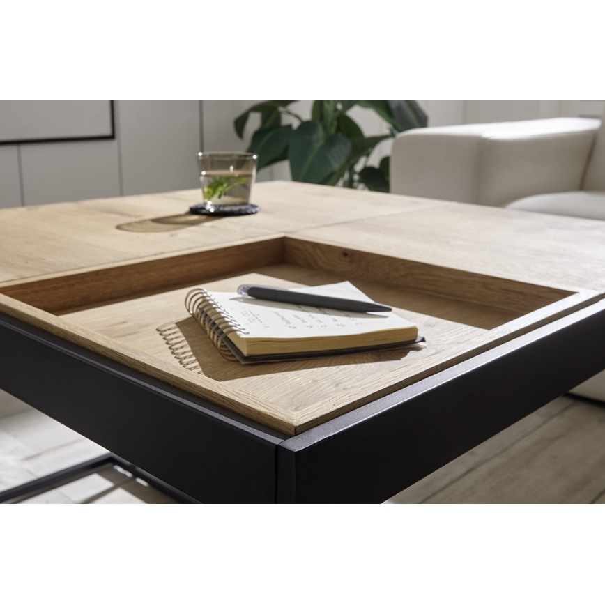 Couchtisch PULSE 83 x 83 cm Eiche/Schwarz