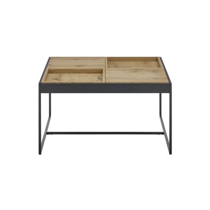 Couchtisch PULSE 83 x 83 cm Eiche/Schwarz