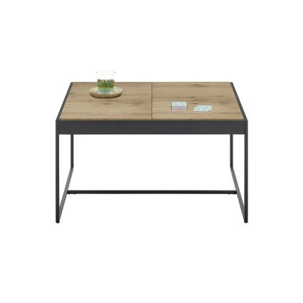 Couchtisch PULSE 83 x 83 cm Eiche/Schwarz
