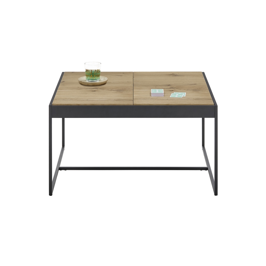 Couchtisch PULSE 83 x 83 cm Eiche/Schwarz
