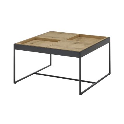 Couchtisch PULSE 83 x 83 cm Eiche/Schwarz